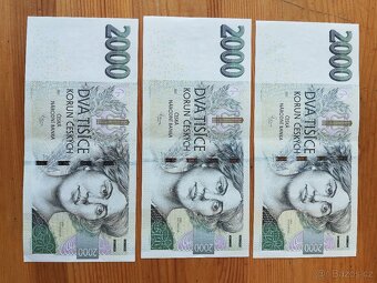 Bankovky 2000Kč z roku 2007 - 2