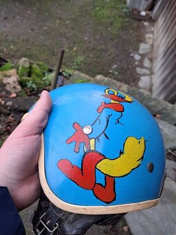 Přilba na veterána, retro přilba- KOVONA KARVINÁ- modrá - 2