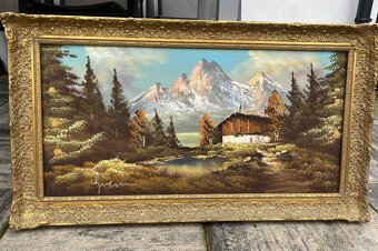 Olejomalba na plátně dům v krajině - AKCE doprava - 2