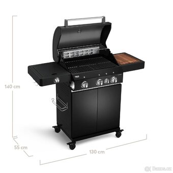 Gril Plynový Burnhard Fred Deluxe (black),infra, mod 2023 - 2