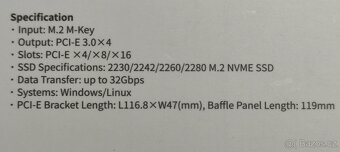 32 Gb/s M.2 NVME PCIe 3.0 x4 řadiče - 2