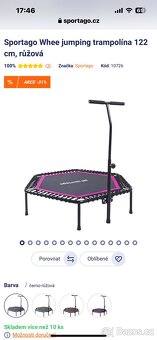 Trampolína Sportago Whee jumping trampolína 122 cm, růžová - 2