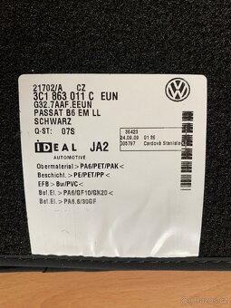 Textilní koberce VW Passat B6, nové - 2
