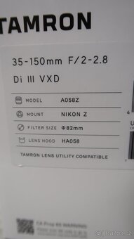 TAMRON 35-150 f2-2,8 Di III VXD Nikon Z - 2