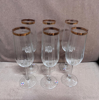 Skleničky na stopce, 6 kusů, výška 20 cm - 2