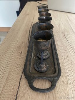 kalíšky, panáci starožitné kovové - 2