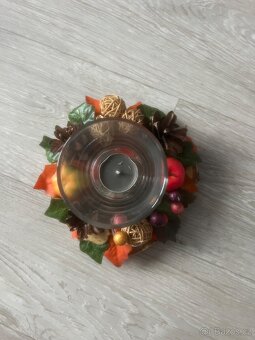 Podzimní svícen - 18 cm - 2