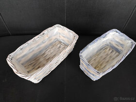 2x Proutěný truhlík / hranatý s igelitem - 2