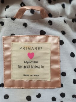 Dětská holčičí růžová pláštěnka Primark, 4 - 5 let - 2