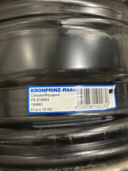 plechové disky 4x108 R15 + originální poklice Citroën - 2