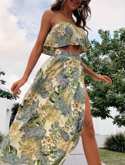 Shein tropický plážový set top s maxi sukní - NOVÉ - 2