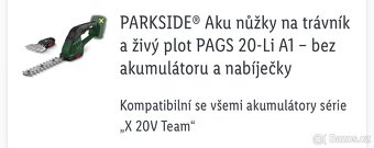 AKU nůžky Parkside na trávu / živý plot - 2