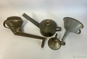 Set sbírka 4ks starý trychtýř lejka nálevka PRO SBĚRATELE - 2