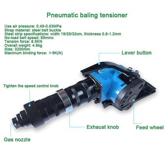 Páskovačka na ocelovou pásku do 32mm - pneumatická - 2