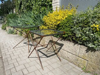 Designový stolek z betonářské tyče “ROXOR” bezp. kalené sklo - 2