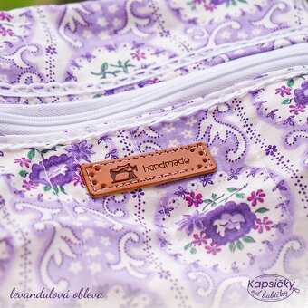 💜 Prošívaná bavlněná kapsička – Levandulová obleva - 2
