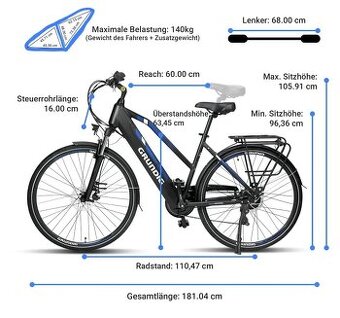 Nové trekingové elektrokolo Grundig, dojezd 110km - 2