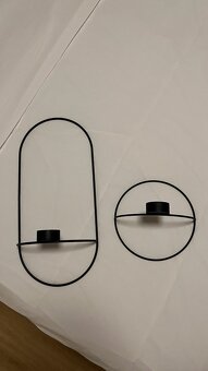 Nástěnné černé svícny Pov  2ks - 2