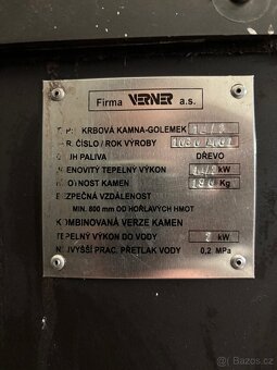 Kamna Verner s výměníkem tepla - 2
