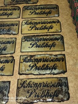 Staré reklamní tlačené cedule na lisované droždí v Němčině - 2