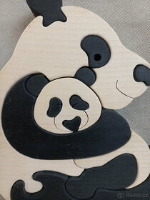 Dřevěné puzzle panda s mládětem - 2