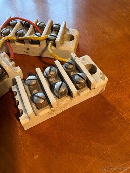 Keramické retro svorkovnice / lustr svorky - 2