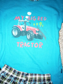Pyžamo a tričko s traktorem vel 128-134 - 2