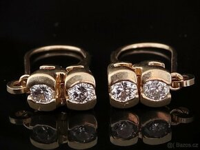LUXUSNÍ 14 K ZLATÉ DIAMANTOVÉ NÁUŠNICE 0.40 CT - 2