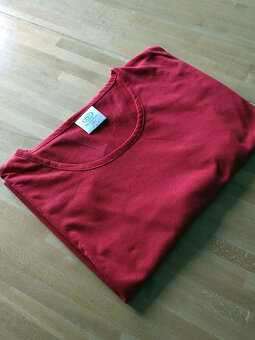 pánské červené triko jednobarevné, bez potisku, vel. XXL - 2