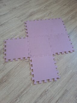 BabyDan Hrací podložka puzzle Dusty Rose 36 ks - 2