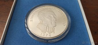 Panama 20 Balboas 1974 Proof v etui. - 2