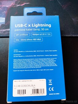 USB C x lightning premiový kabel černý - 2