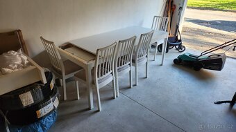 Rozkládací jídelní stůl + 5 židlí EKEDALEN – bílá, IKEA - 2