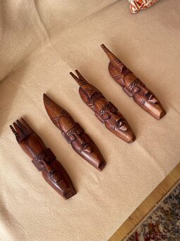 Dřevěné africké masky – sada 4 ks - 2