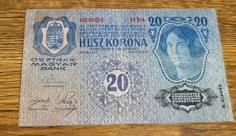 Bankovka 20 korun s přetiskem z roku 1913 - 2