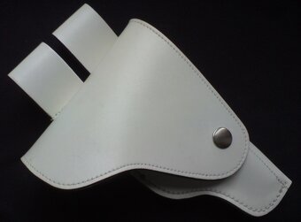 Nový bílý opasek 120cm VB SNB + pouzdro pistole motoveterán - 2
