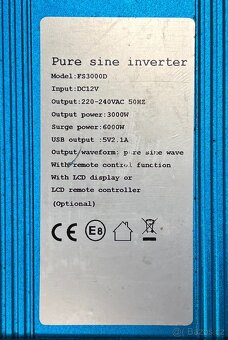 Měnič napětí Solarvertech 12V/230V 3000W - 2