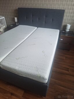 Čalouněná postel IKEA IDANÄS – tmavě šedá, s úlož. prostorem - 2