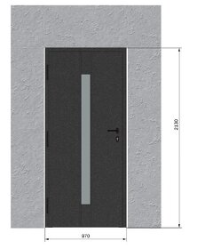 Hliníkové vstupní dveře 970x2130mm - 2