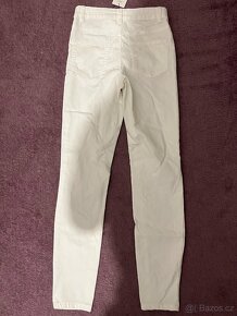 Dámské bílé kalhoty na knoflík skinny vel. 36 nové - 2