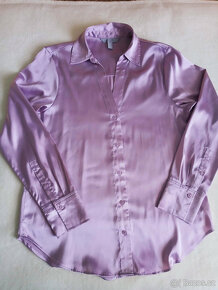 růžová saténová košile, zn.H&M - 2