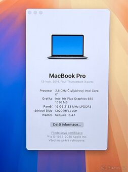 MacBook Pro 2019/16GB RAM/Intel i7/512GB SSD/Záruka - 2
