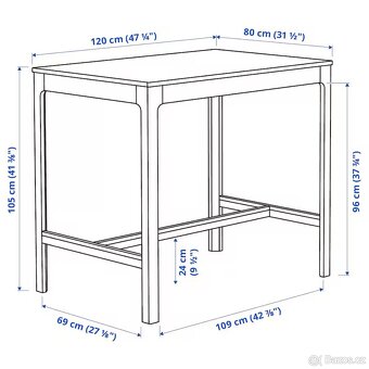 Barový stůl ikea Eledalen + 4 židle - 2