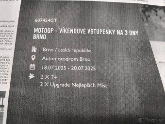 MotoGP - víkendové vstupenky na 3 dny Brno - 2