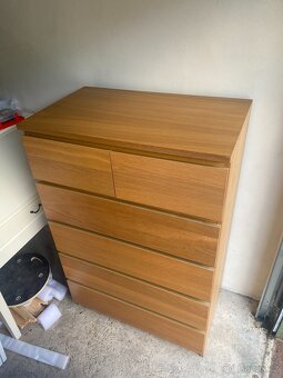 Komoda IKEA Malm se 6 zásuvkami - dubová dýha - 2