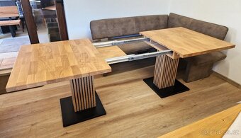 Nový rozkládací stůl dub masiv 95x161+3x40 cm - 2