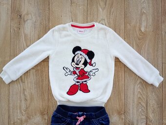 Holčičí zateplené kalhoty a heboučký svetřík, vel. 110 - 2