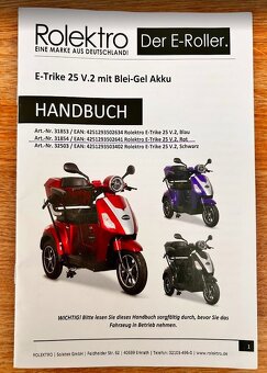 Elektrická tříkolka pro seniory Rolektro E-Trike 25V - 2