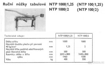 Ruční nůžky tabulové NTP1000/2 - 2