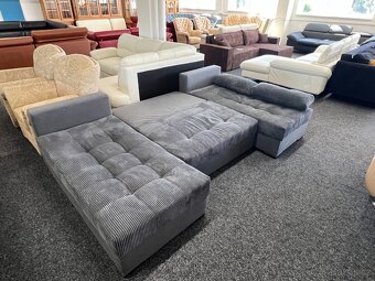 Sedací souprava tvaru U šedá - rozkládací - NEPOUŽITÁ - 2